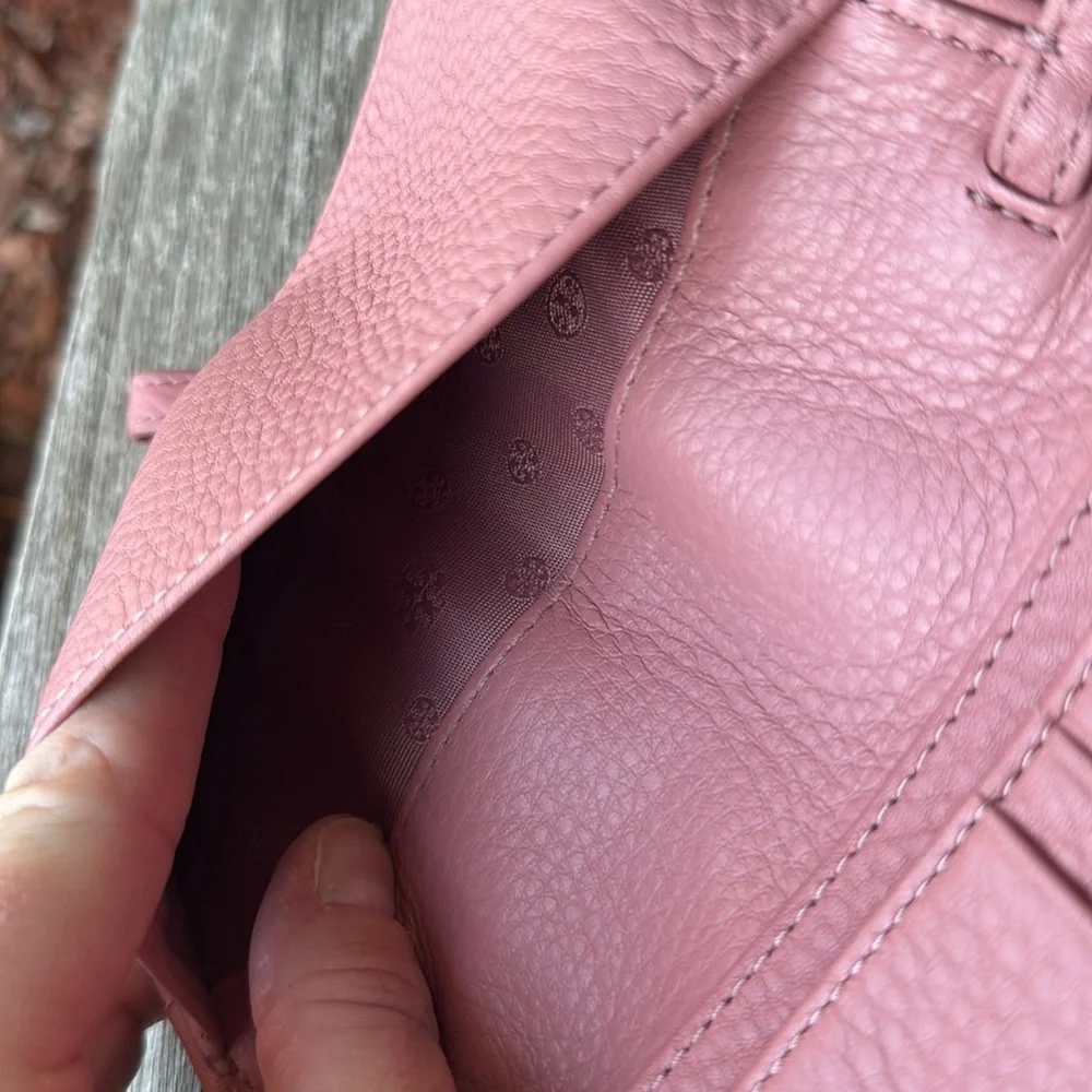 Tory Burch Rose w/Gold (Pink Magnolia Britten) Soft Leather Wallet/Wristlet - Picture 10 of 15